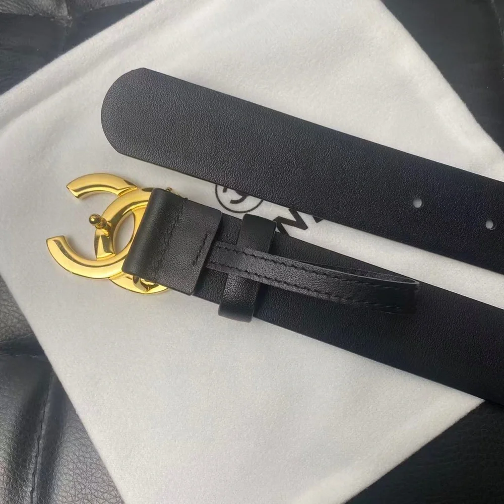 Chanel Black Leather CC Belt 85CM (34in) Gold Hardware – Excellent Condition ✨